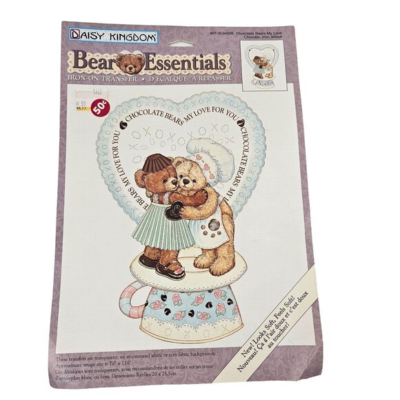 Daisy Kingdom Iron On Transfers 2 Bear Essentials Chocolate Theme Vintage NOS - Picture 6 of 10